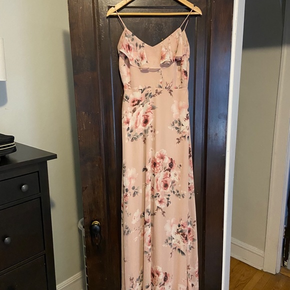Chiffon Floral Print Dress with Spaghetti Straps - Size 4 - Picture 6 of 10